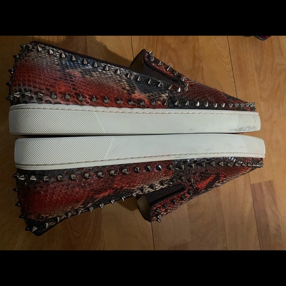 CHRISTIAN LOUBOUTIN Pik Boat Python Sneakers - Picture 8 of 14